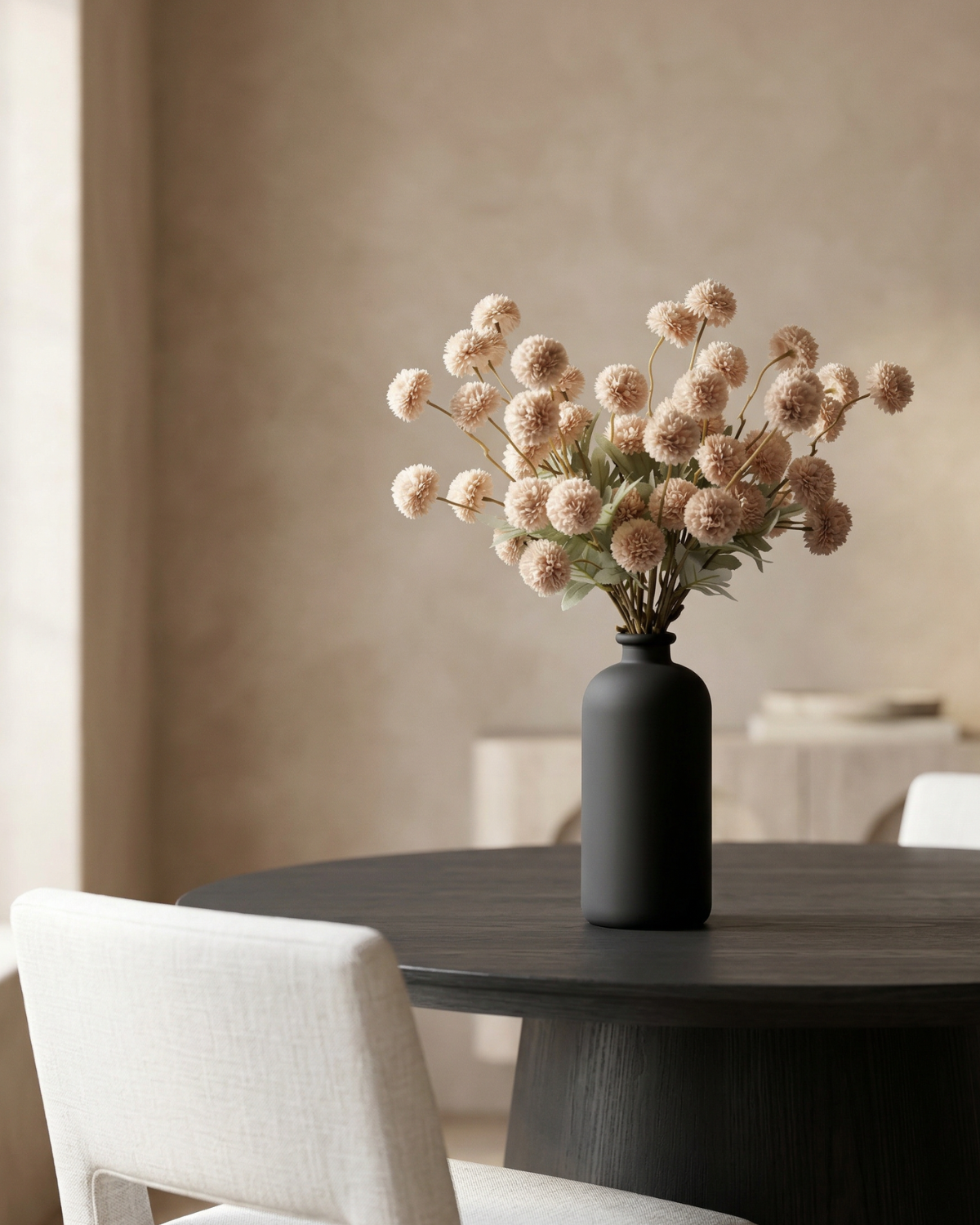 Faux Kiku Flower - BEIGE