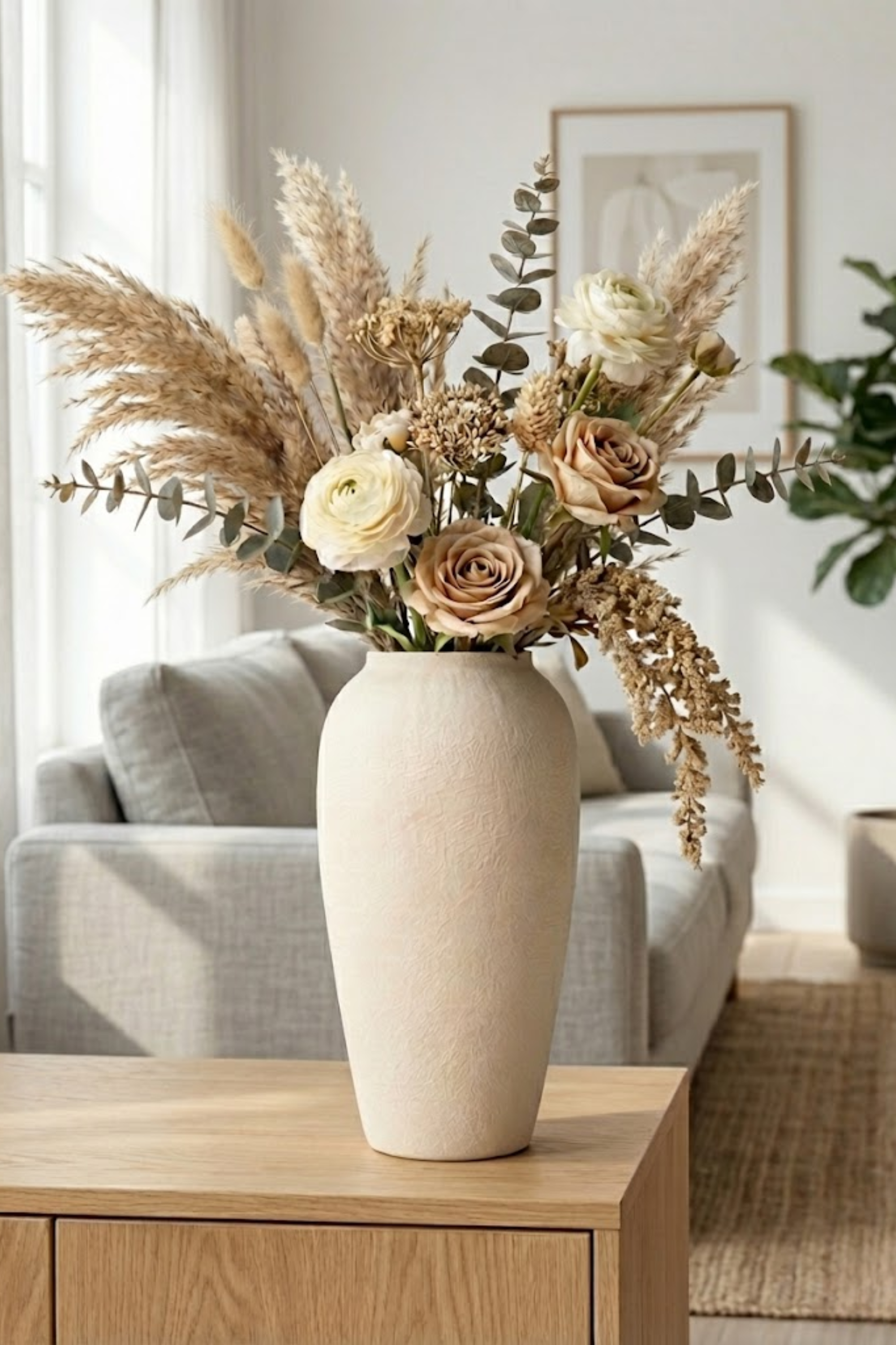 Matte Stone Ceramic Vase – Tall