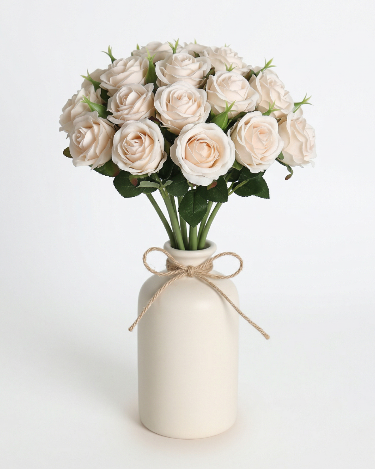 Faux Rose Bouquet - MILK WHITE