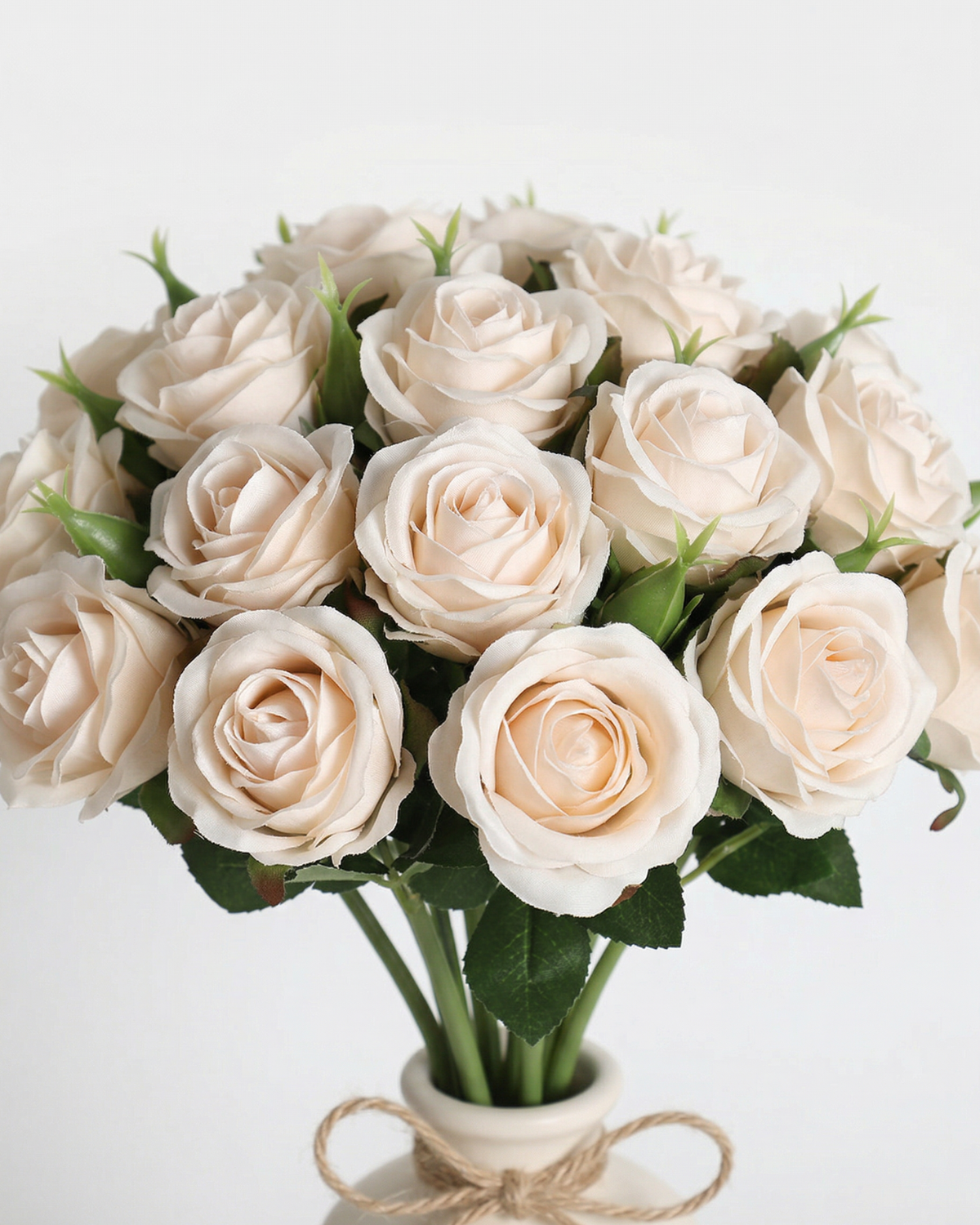 Faux Rose Bouquet - MILK WHITE