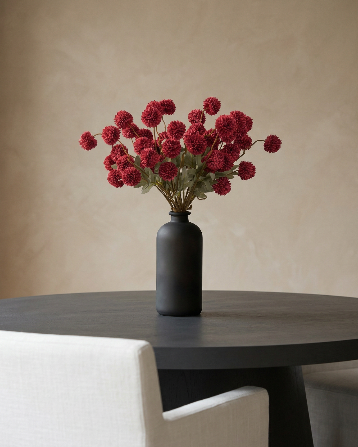 Faux Kiku Flower - RED