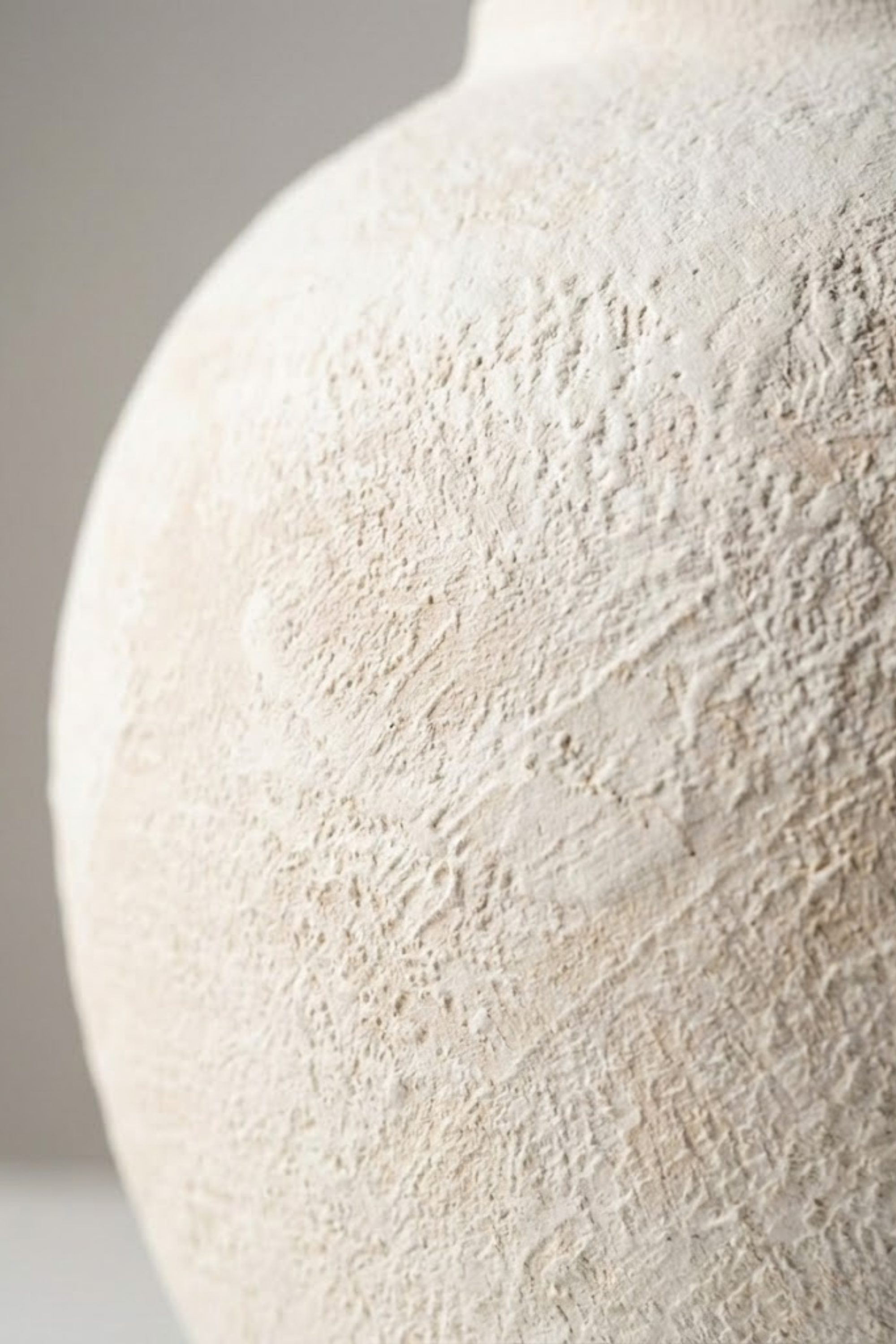 Matte Stone Ceramic Vase – Round