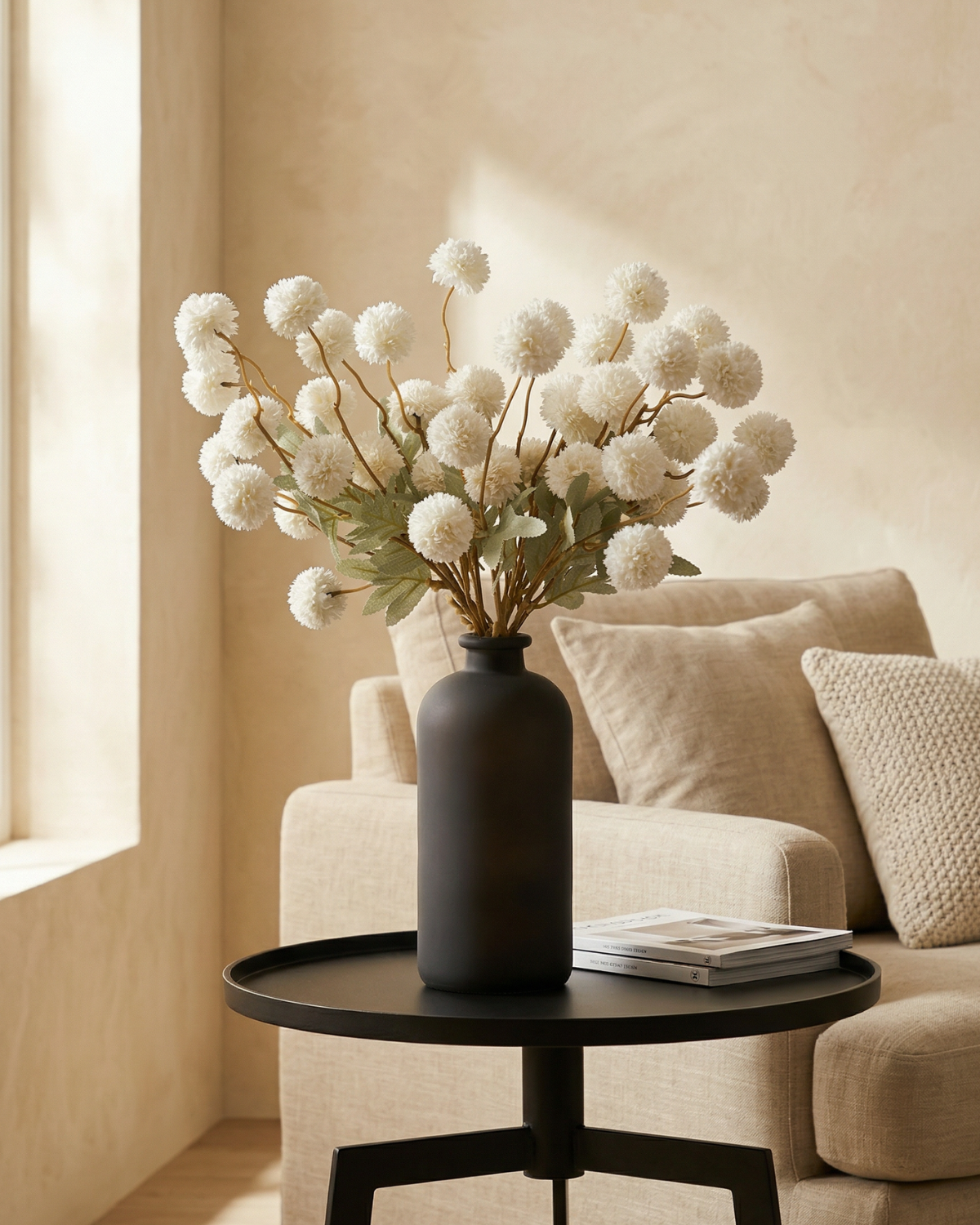 Faux Kiku Flower - WHITE