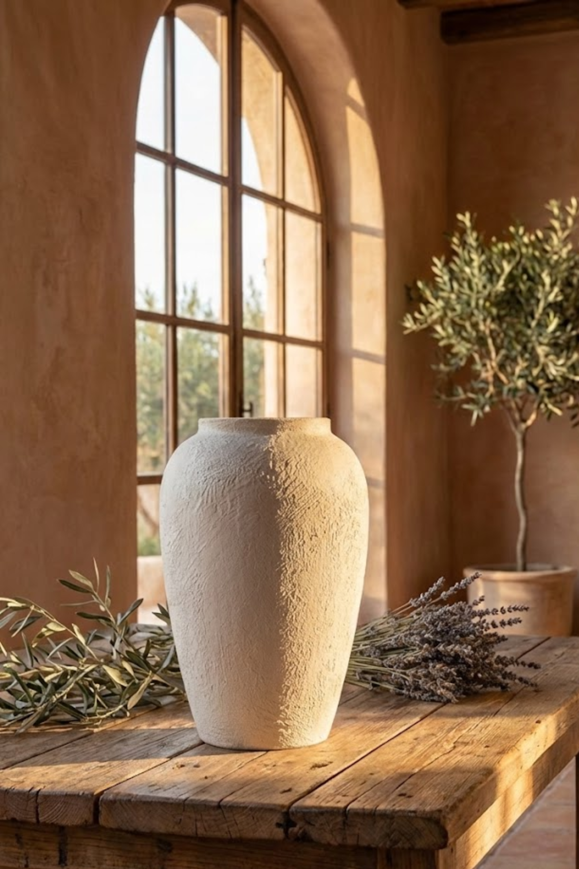 Matte Stone Ceramic Vase – Medium