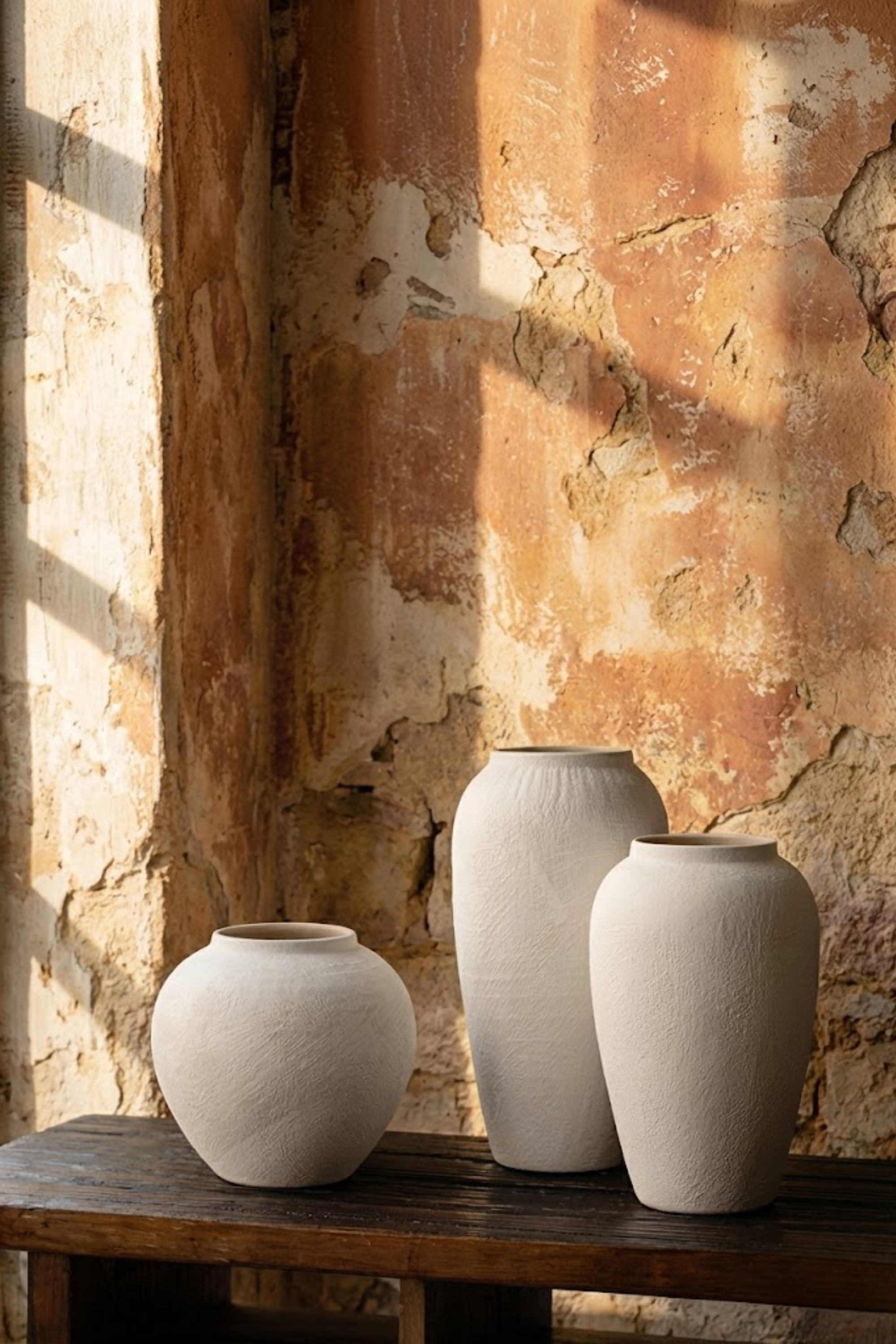 Matte Stone Ceramic Vase – Round
