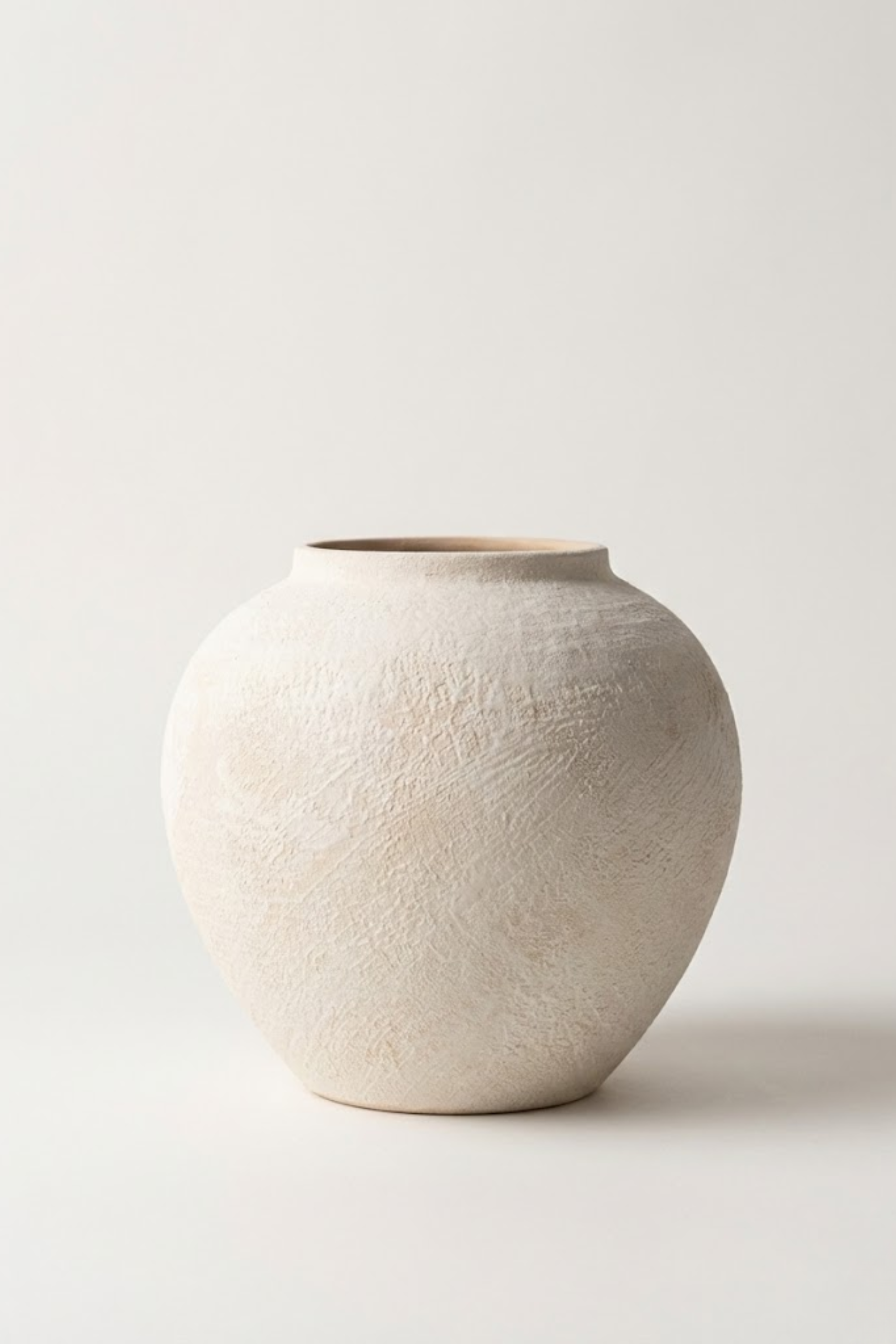 Matte Stone Ceramic Vase – Round