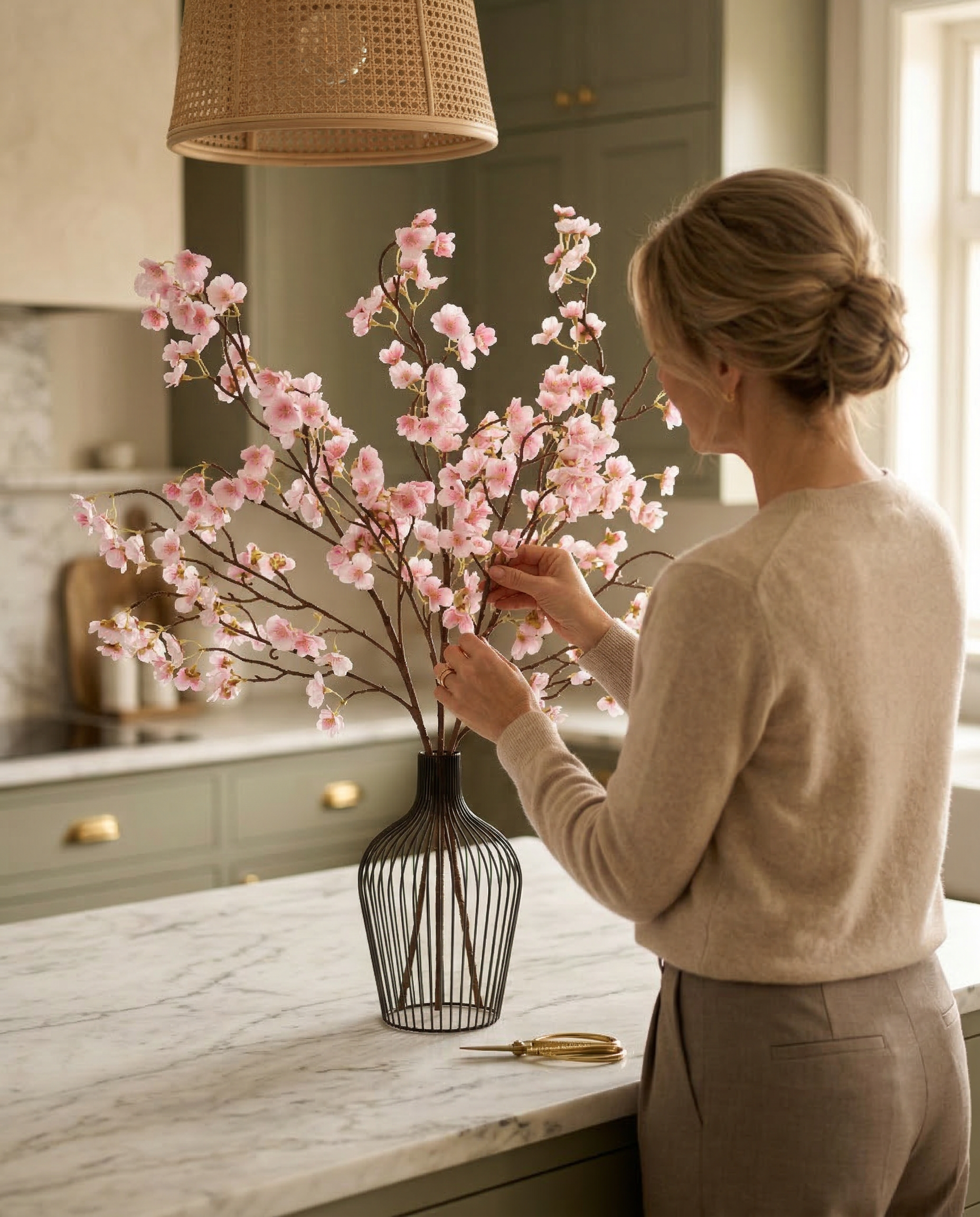 Faux Blossom Branch - PINK (3 STEMS)