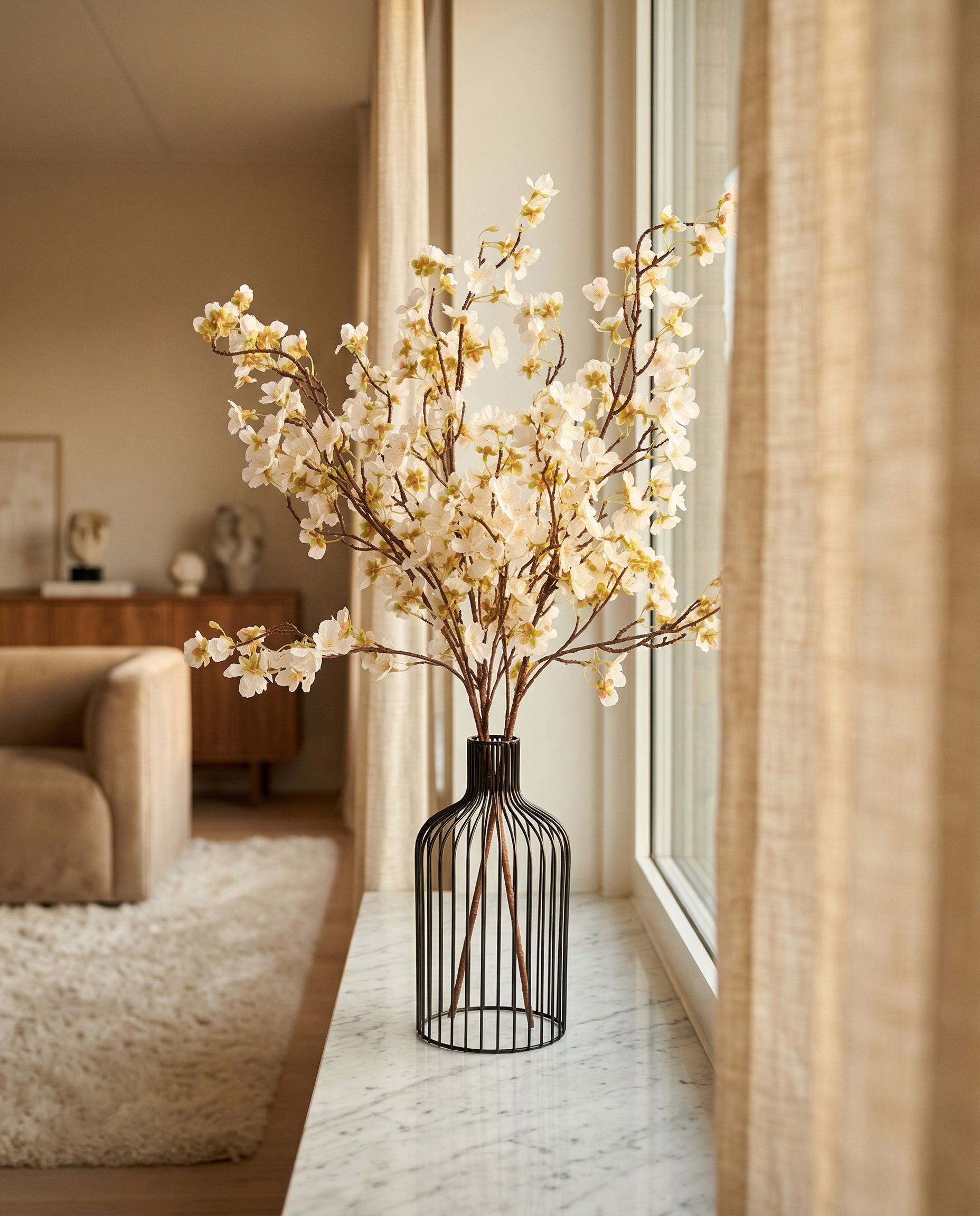 Faux Blossom Branch - WHITE (3 STEMS)