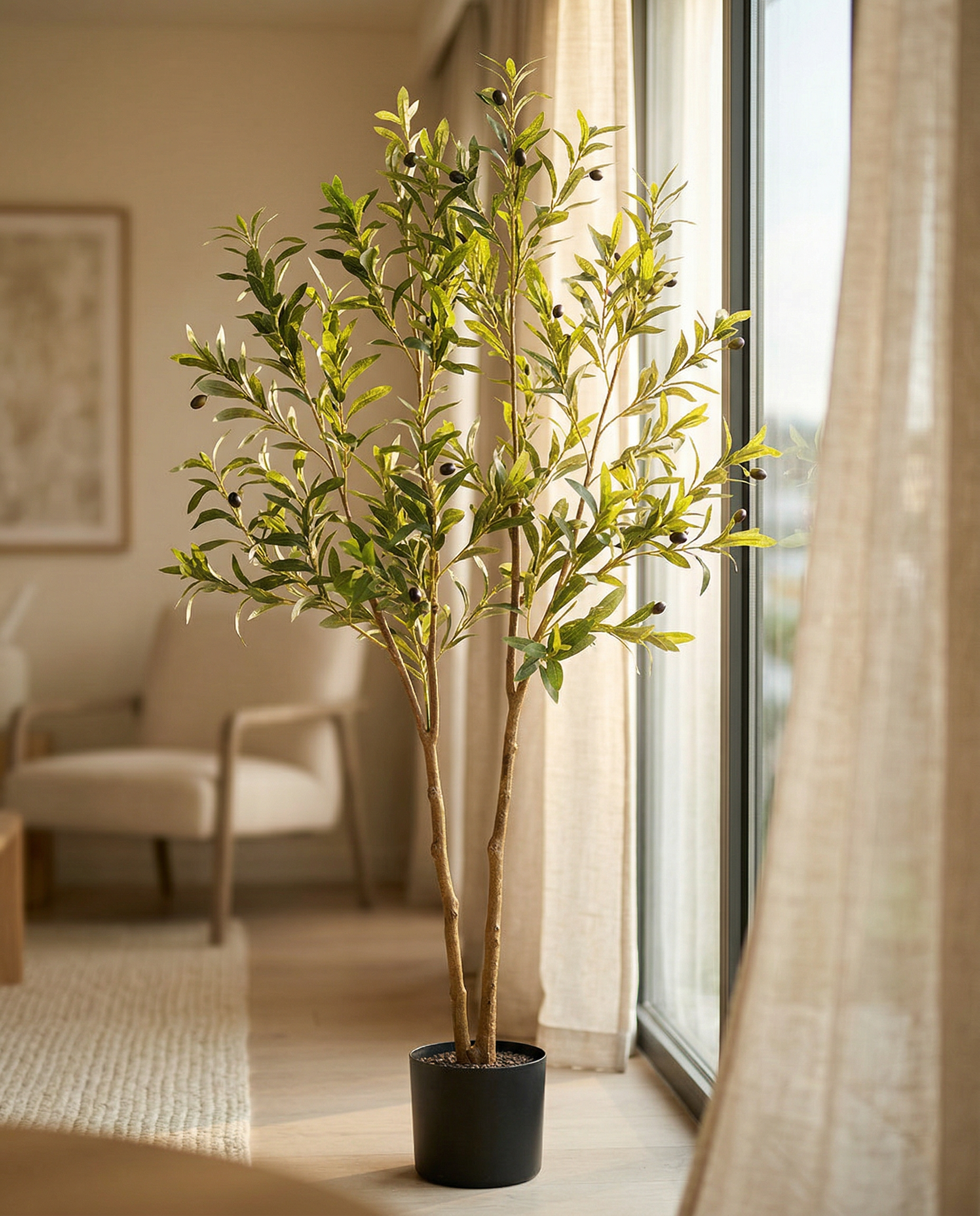 Faux Olive Tree 59.1" (150 cm) – 2 Trunks