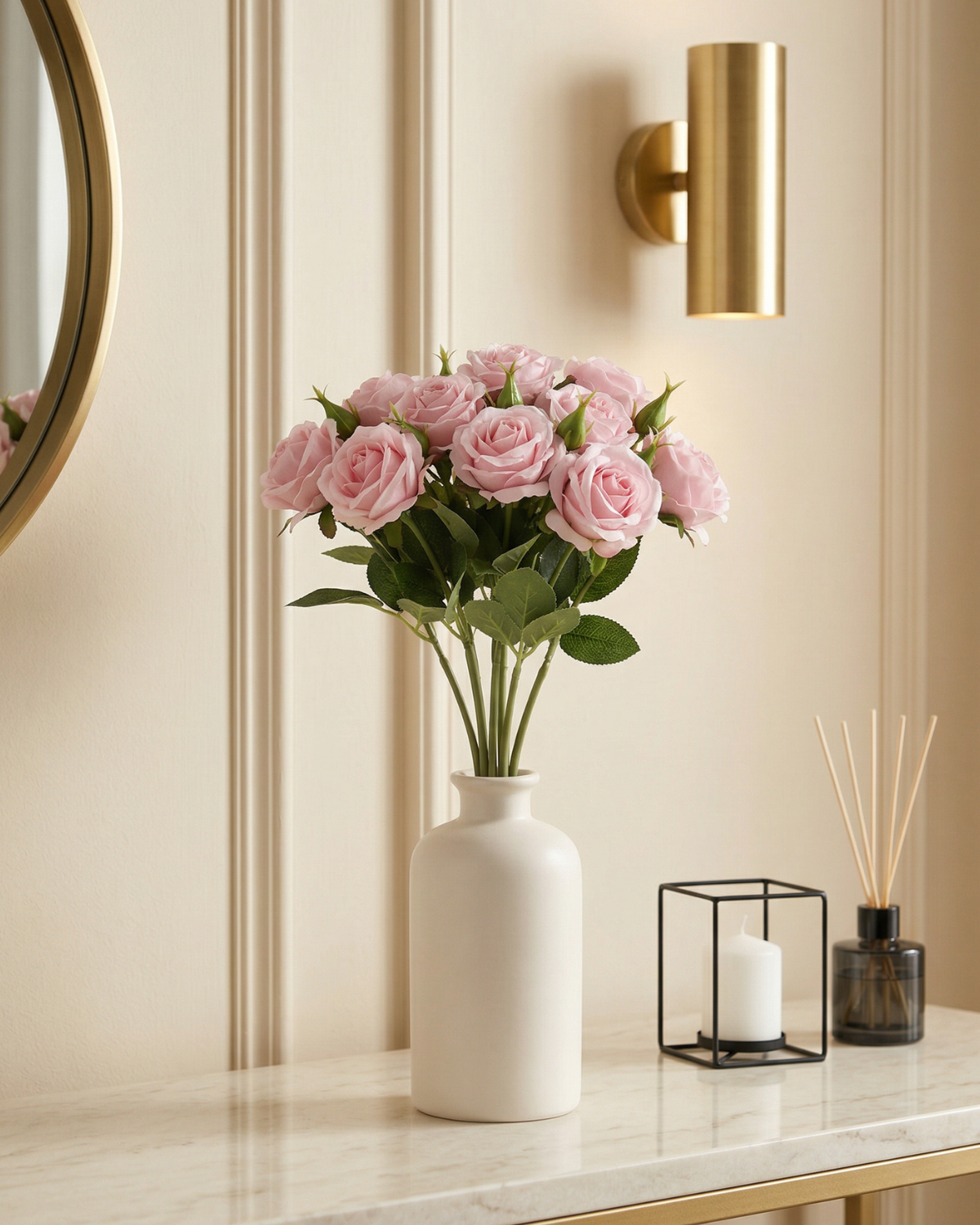 Faux Rose Bouquet - PINK