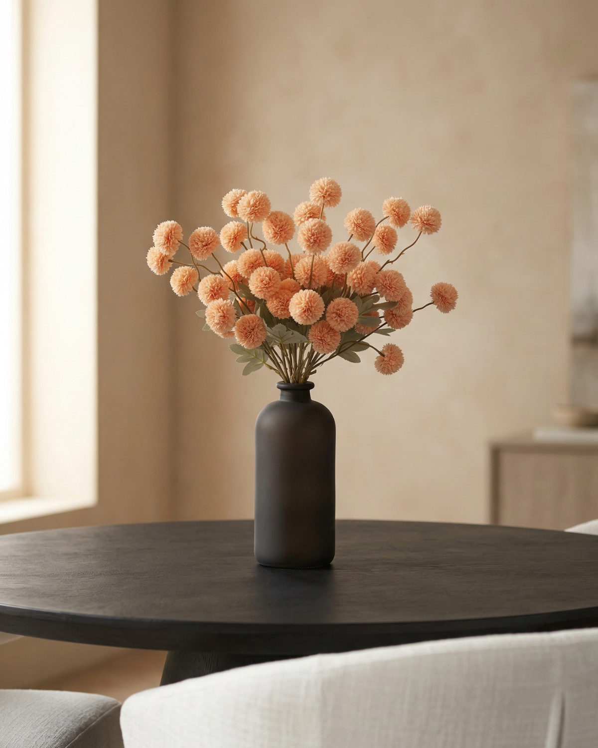 Faux Kiku Flower - ORANGE