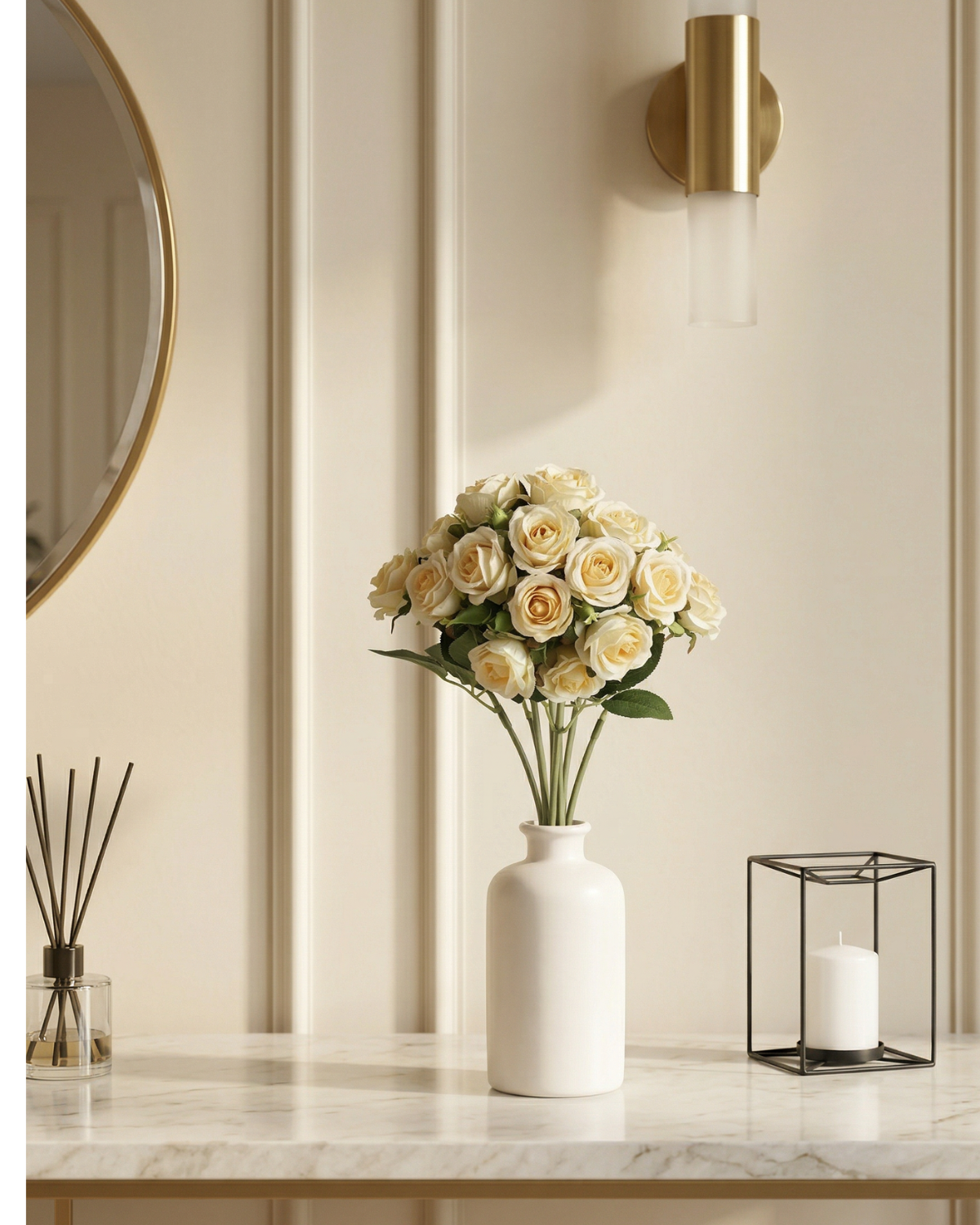 Faux Rose Bouquet - YELLOW