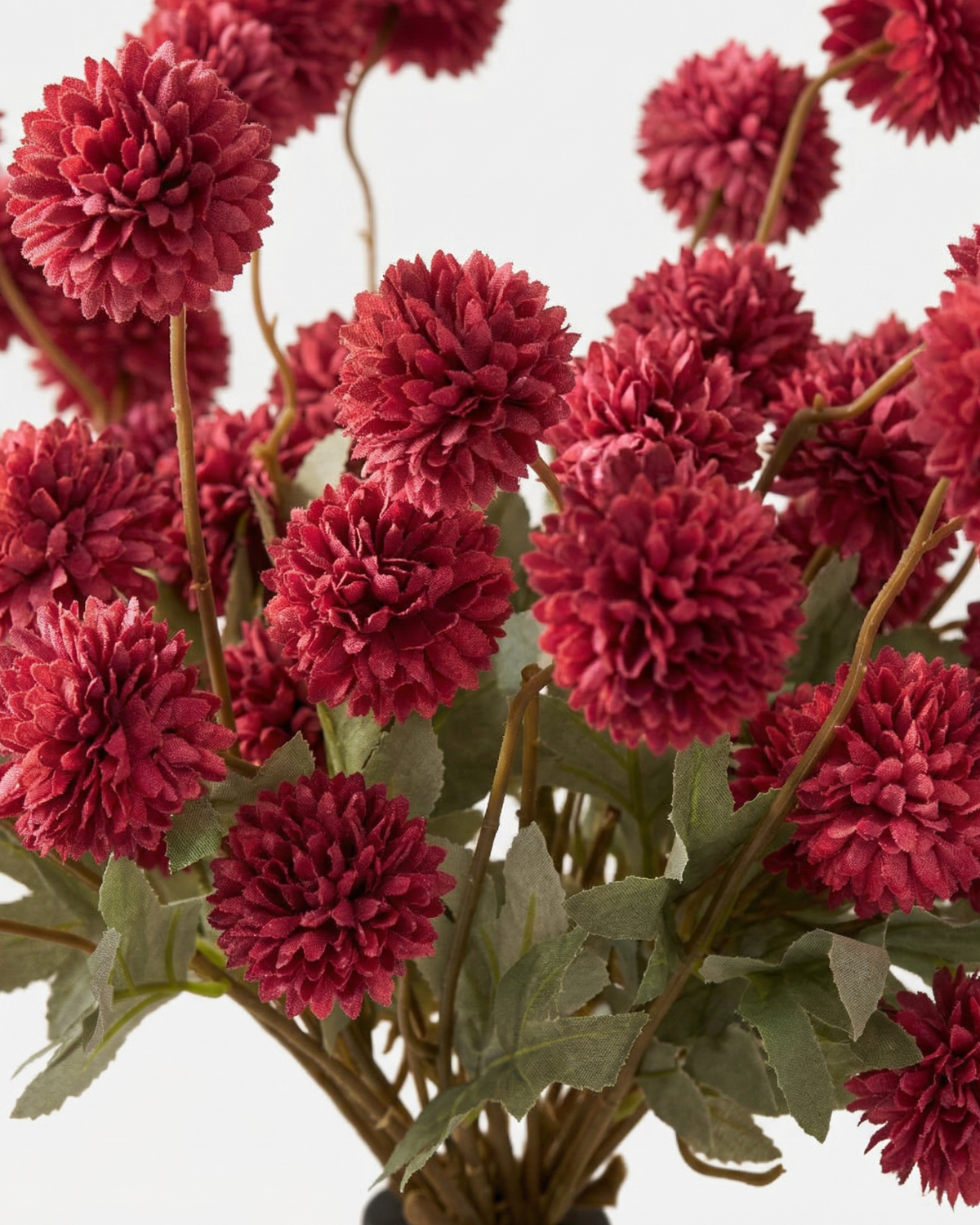 Faux Kiku Flower - RED