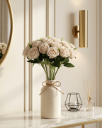 Faux Rose Bouquet - MILK WHITE