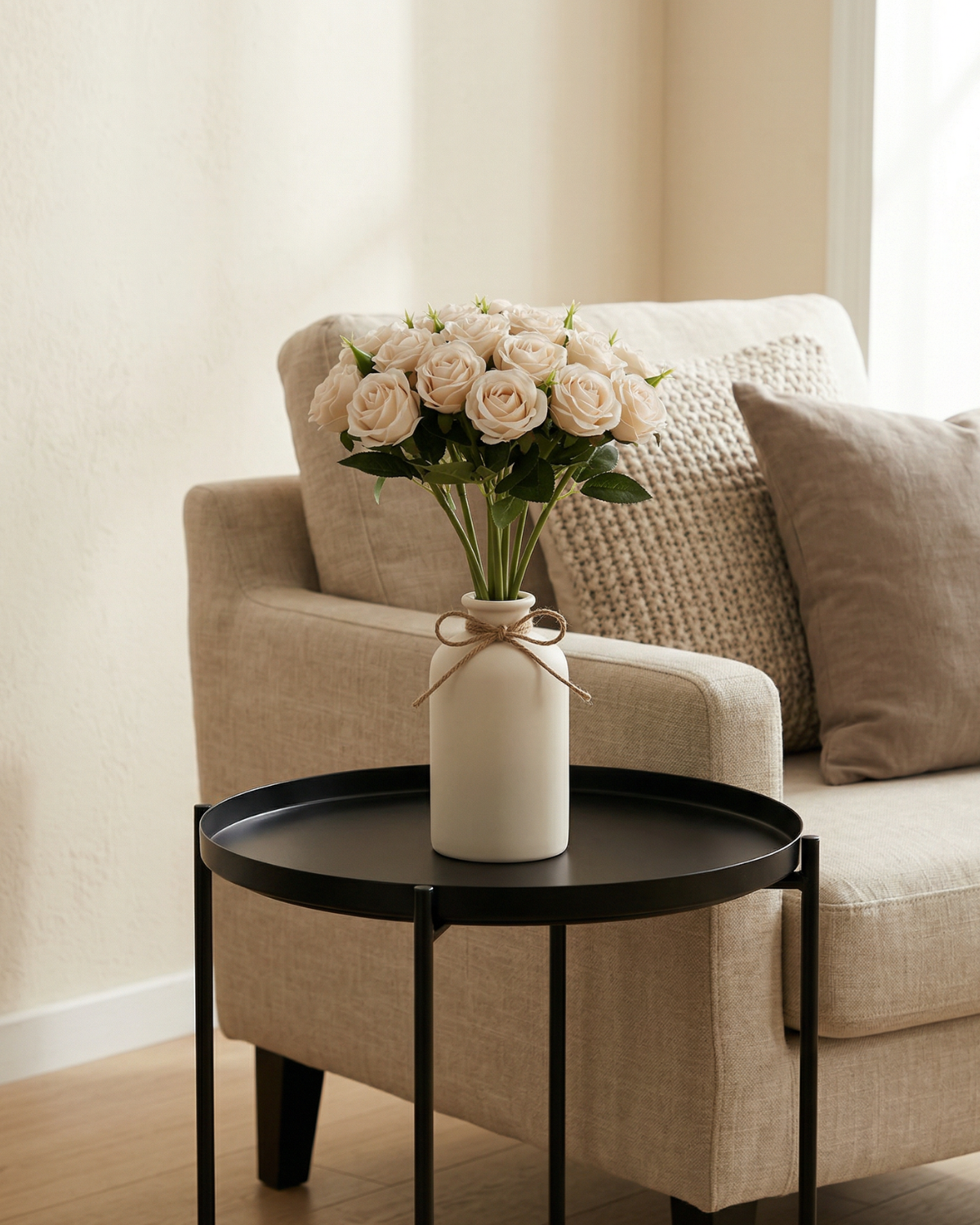 Faux Rose Bouquet - MILK WHITE