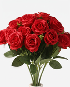 Faux Rose Bouquet - RED