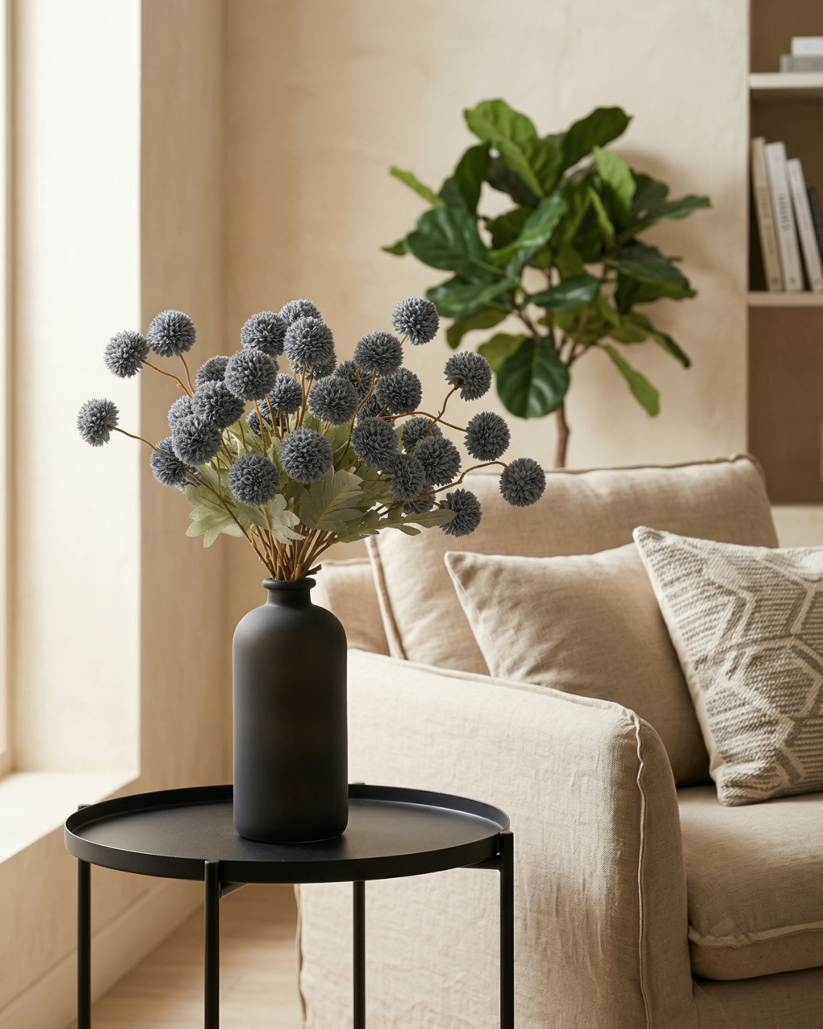 Faux Kiku Flower - BLUE