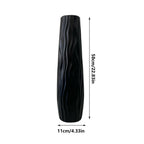 Sculptural 3D Relief Floor Vase 22.8" (58 cm) - BLACK