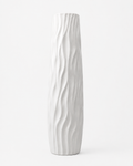 Sculptural 3D Relief Floor Vase 22.8" (58 cm) - WHITE