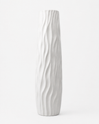 Sculptural 3D Relief Floor Vase 22.8" (58 cm) - WHITE