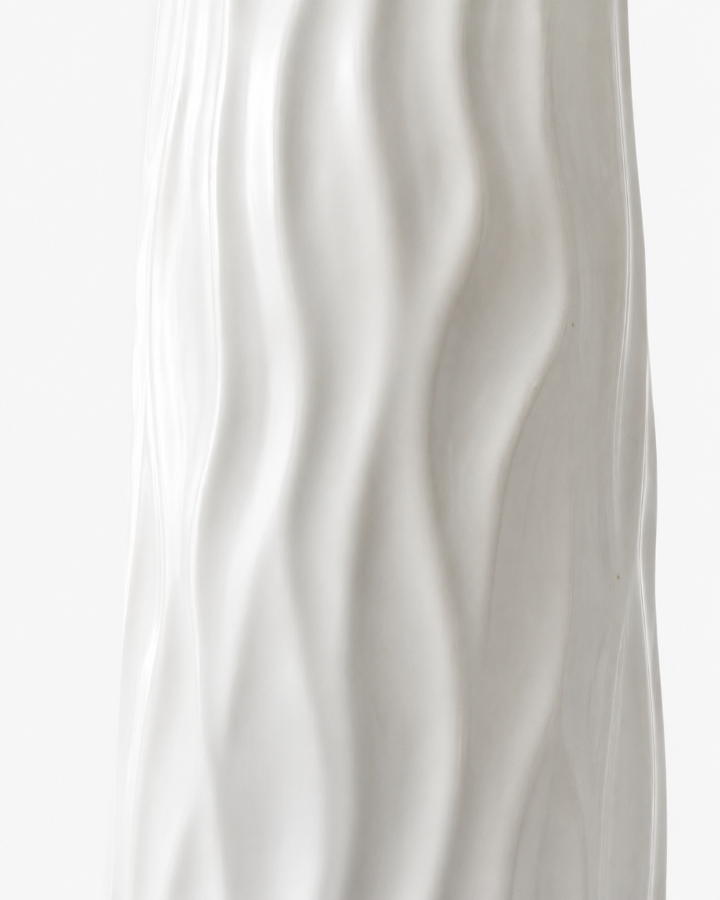 Sculptural 3D Relief Floor Vase 22.8" (58 cm) - WHITE