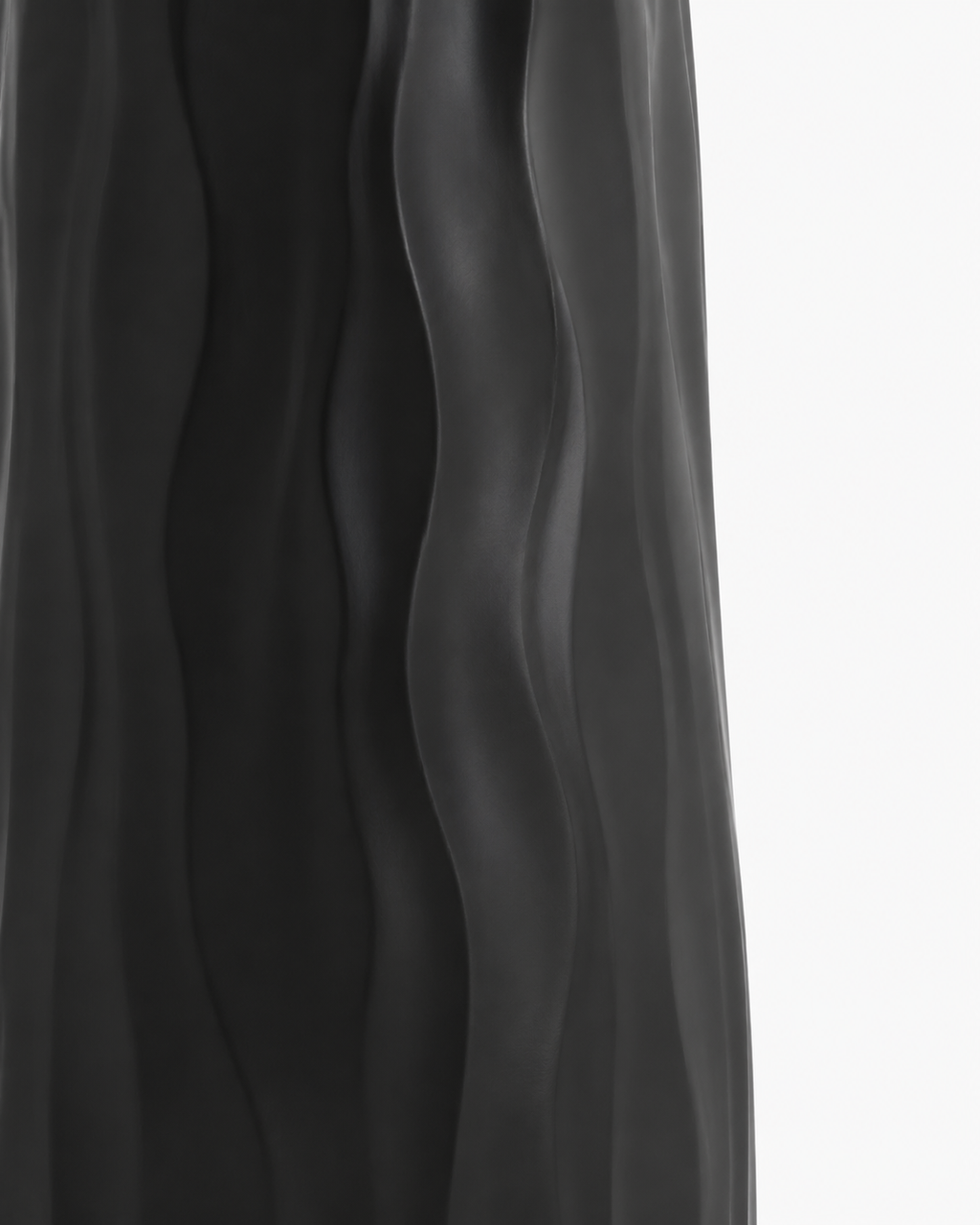 Sculptural 3D Relief Floor Vase 22.8" (58 cm) - BLACK