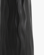 Sculptural 3D Relief Floor Vase 22.8" (58 cm) - BLACK