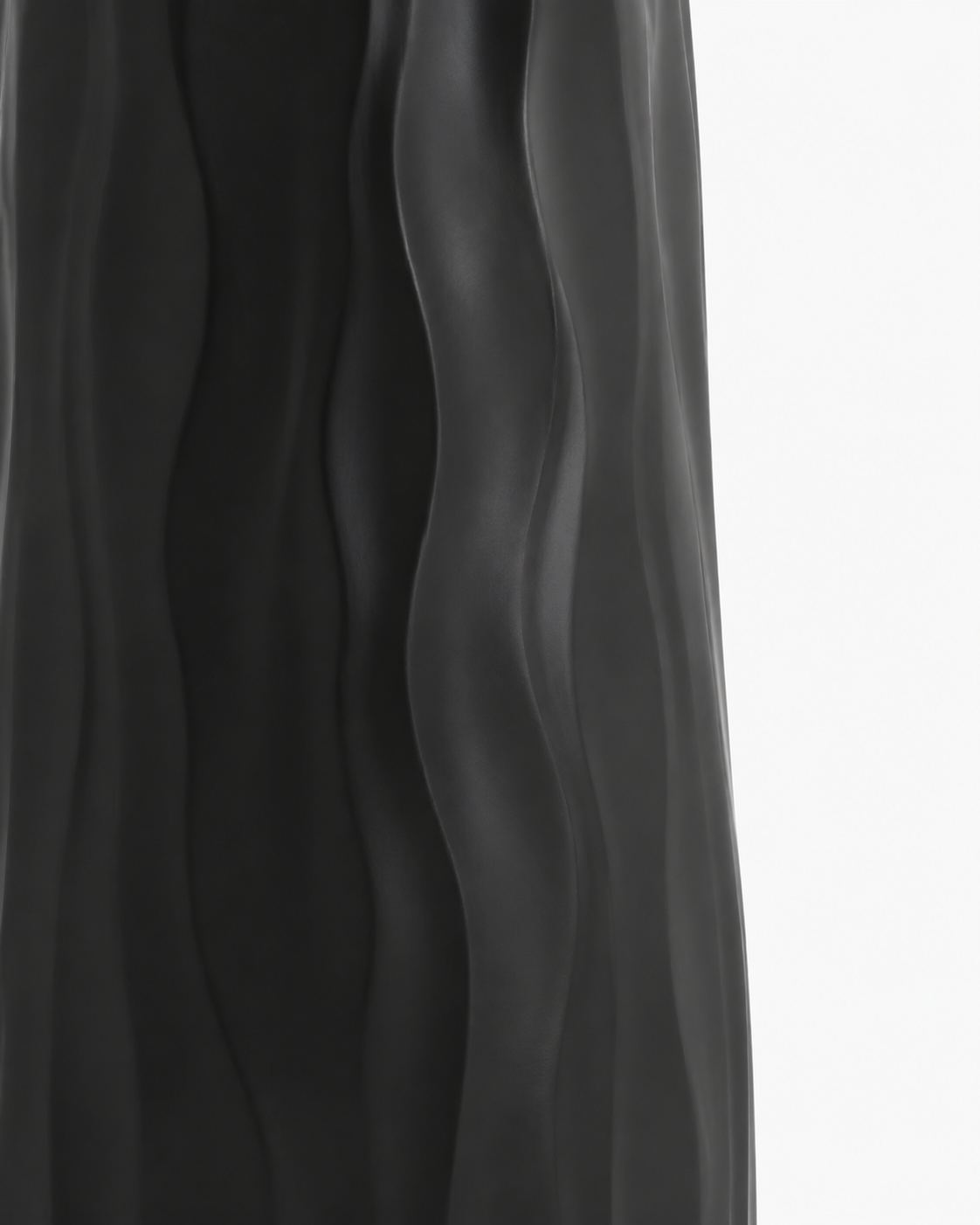 Sculptural 3D Relief Floor Vase 22.8" (58 cm) - BLACK