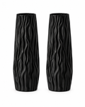 Tall Ceramic-Look Floor Vases Set of 2 – 22.8" (58 cm) - BLACK
