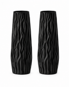 Tall Ceramic-Look Floor Vases Set of 2 – 22.8" (58 cm) - BLACK