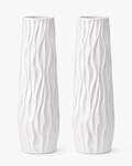 Tall Ceramic-Look Floor Vases Set of 2 – 22.8" (58 cm) - WHITE