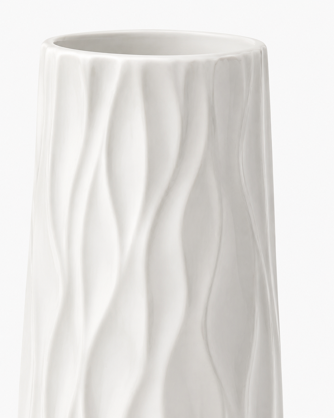 Tall Ceramic-Look Floor Vases Set of 2 – 22.8" (58 cm) - WHITE