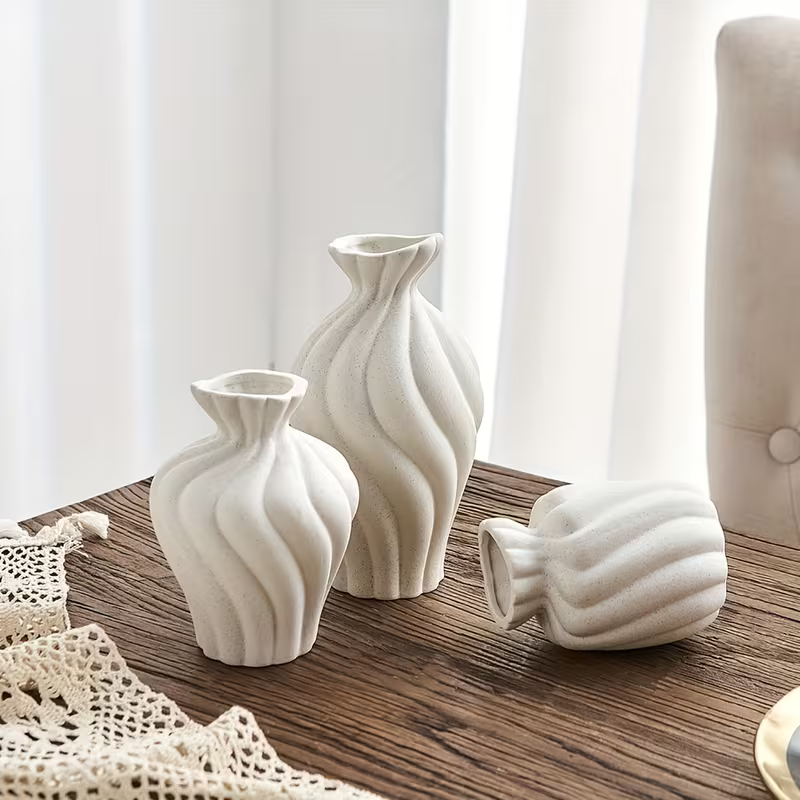 Sculptural Ceramic Table Vases – Single or Set of 3
