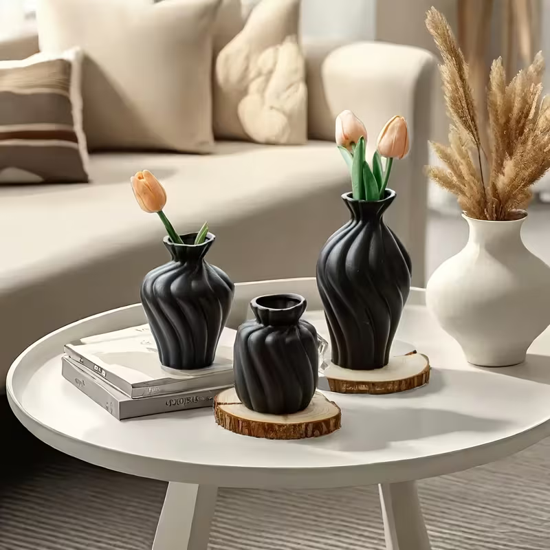 Sculptural Ceramic Table Vases – Single or Set of 3