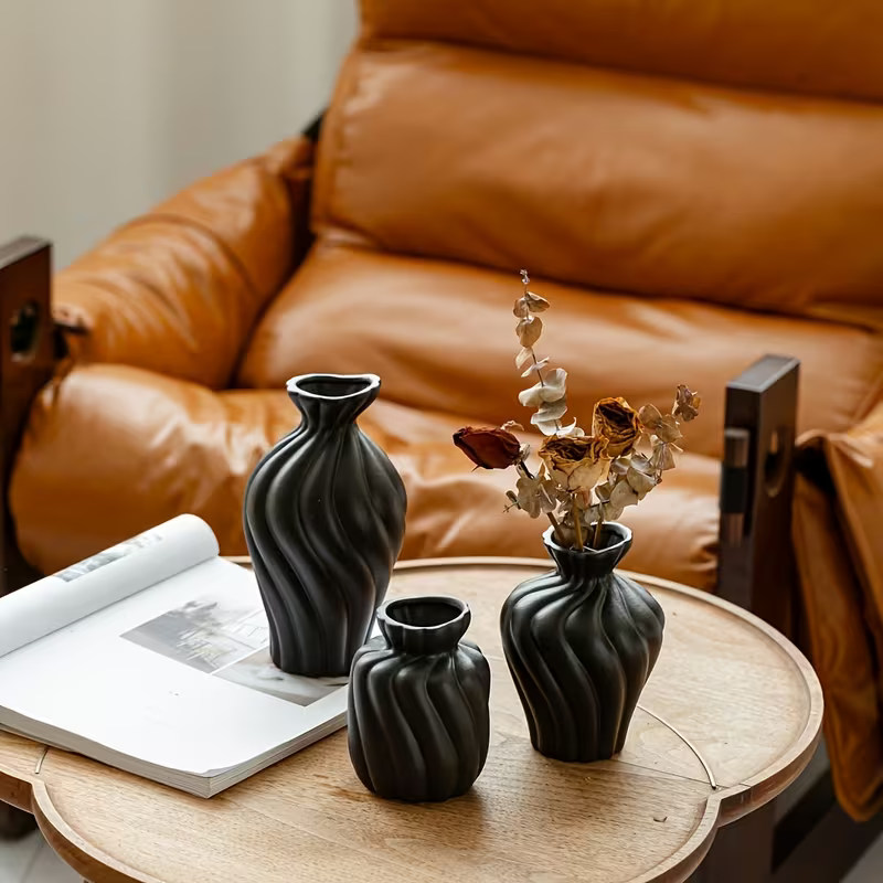Sculptural Ceramic Table Vases – Single or Set of 3