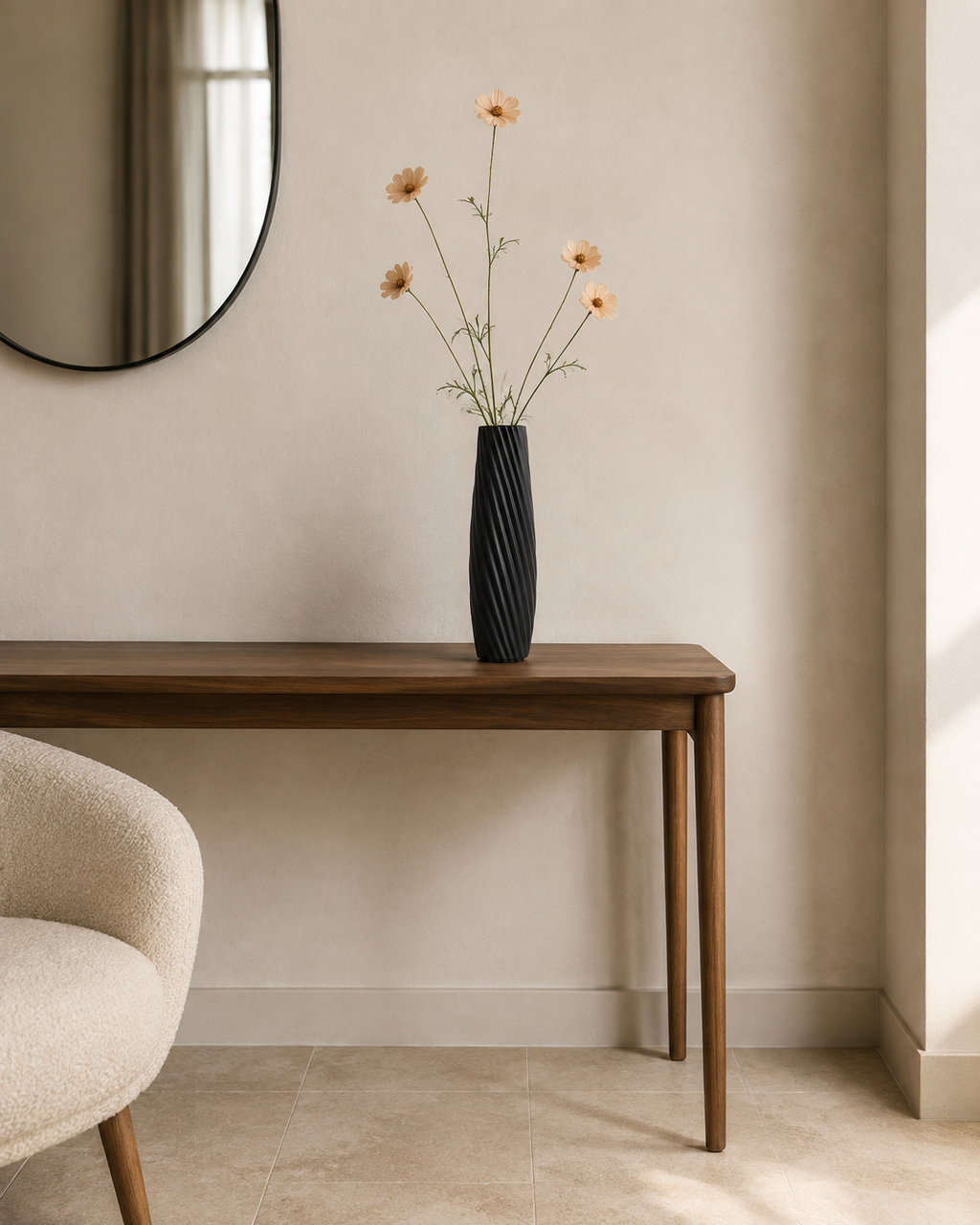 Geometric Ceramic-Look Vase 13.4" (34 cm)