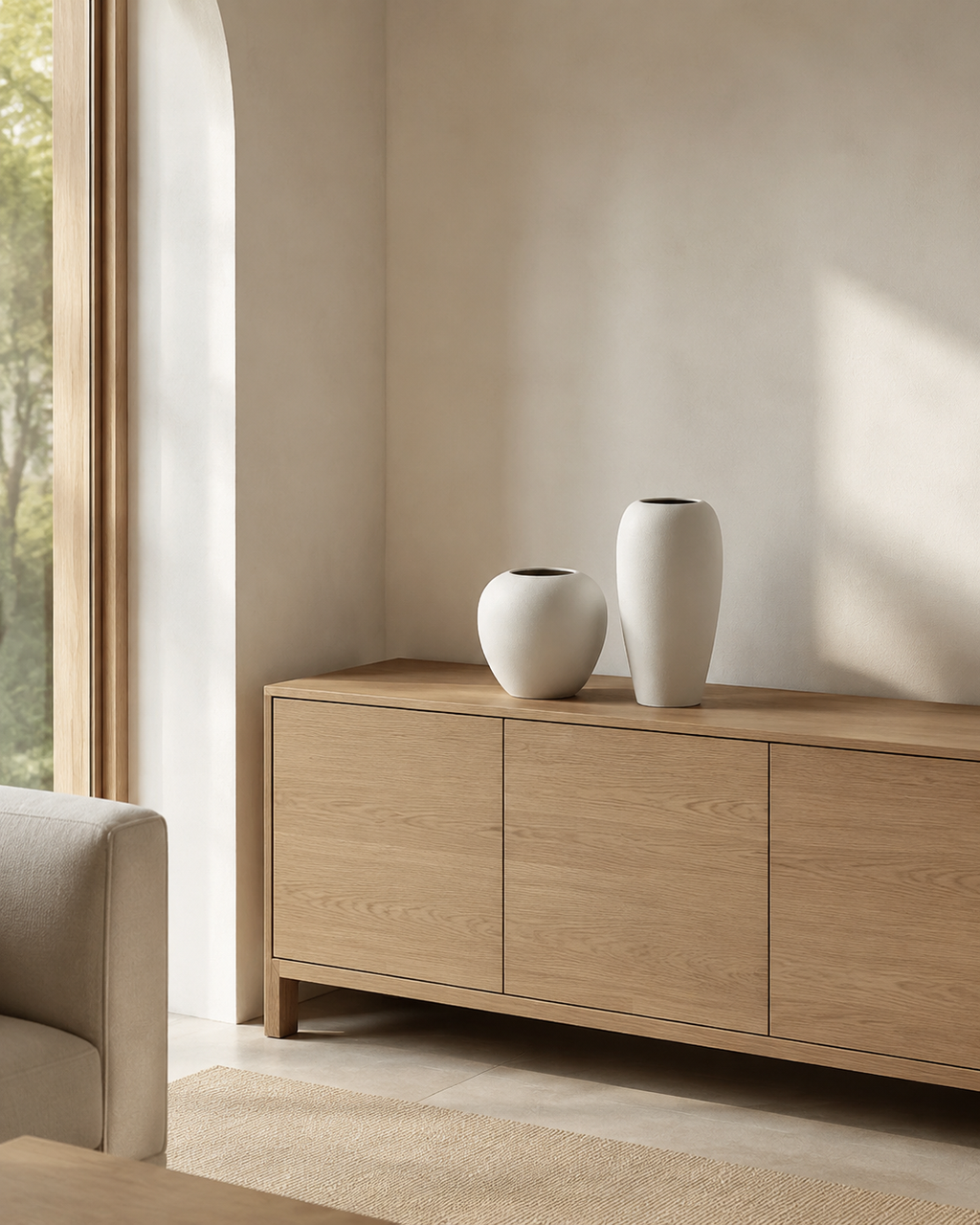 Scandinavian Textured Resin Vase – Tall and Round