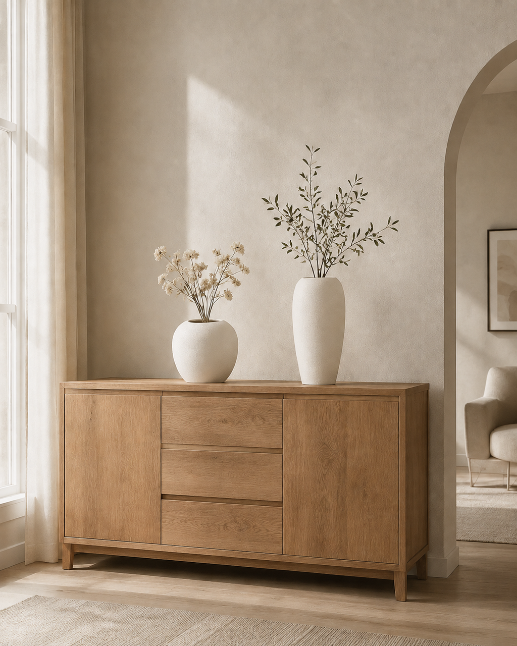 Scandinavian Textured Resin Vase – Tall and Round