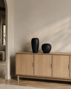 Scandinavian Textured Resin Vase – Tall and Round