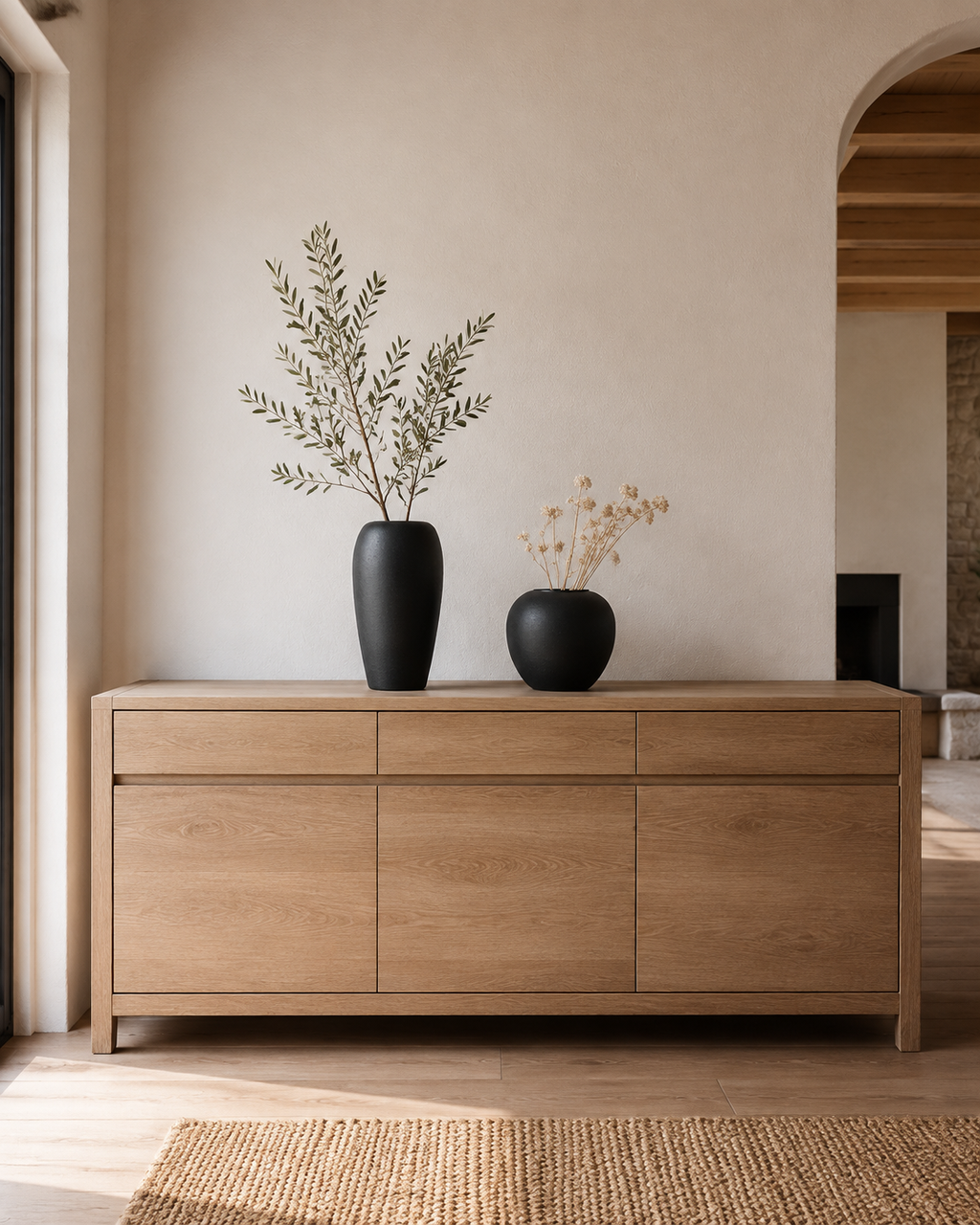 Scandinavian Textured Resin Vase – Tall and Round