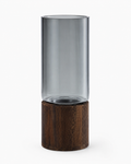 Modern Glass Vase with Timber Base 9.8" (25 cm)
