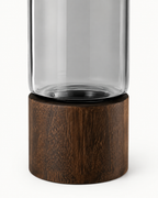 Modern Glass Vase with Timber Base 9.8" (25 cm)