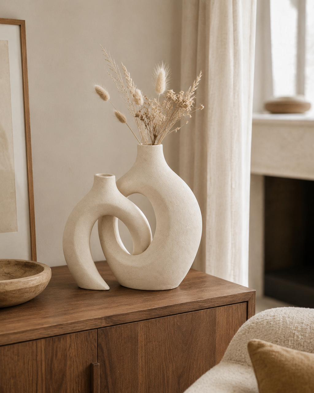 Sculptural Interlocking Vase Set