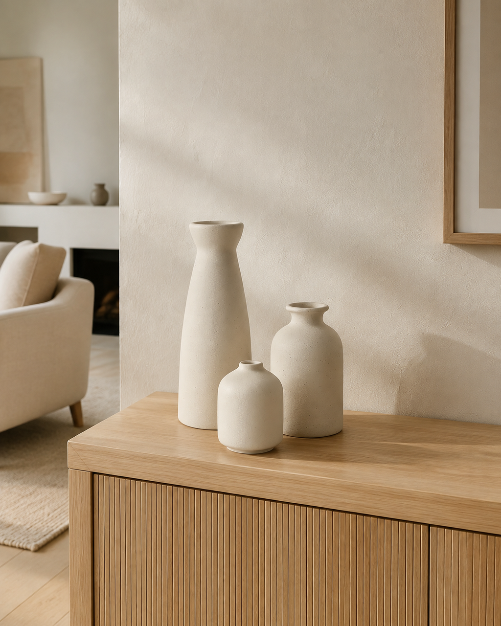 Bohemian Ceramic Vase Set of 3