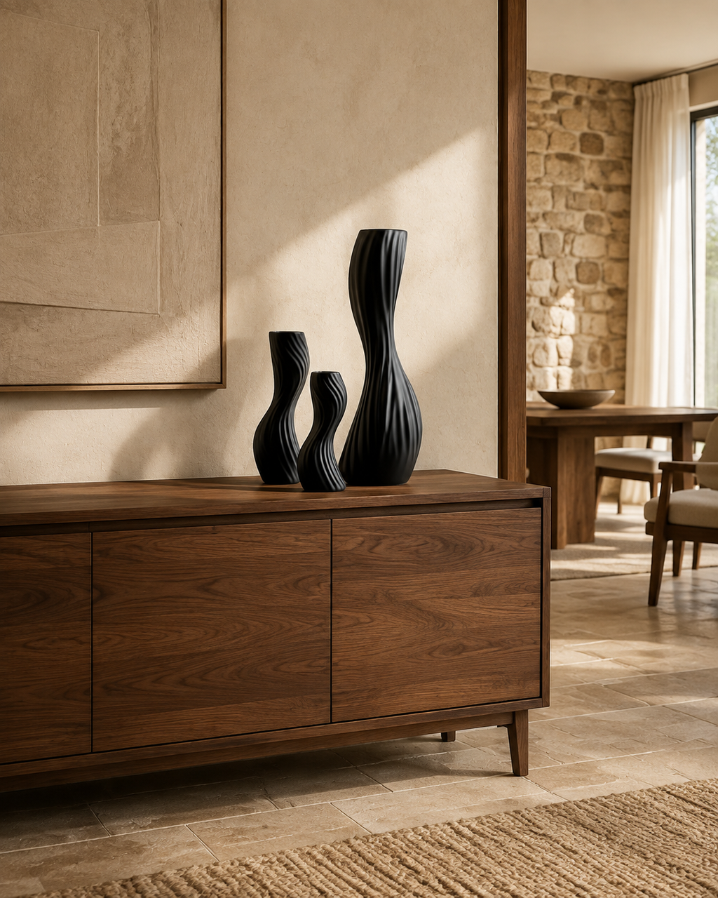 Scandinavian Sculptural Vase Set of 3