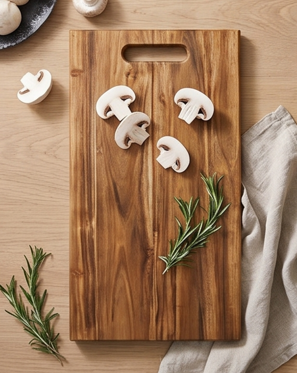 3-Piece Acacia Wood Cutting Board Set with Stand
