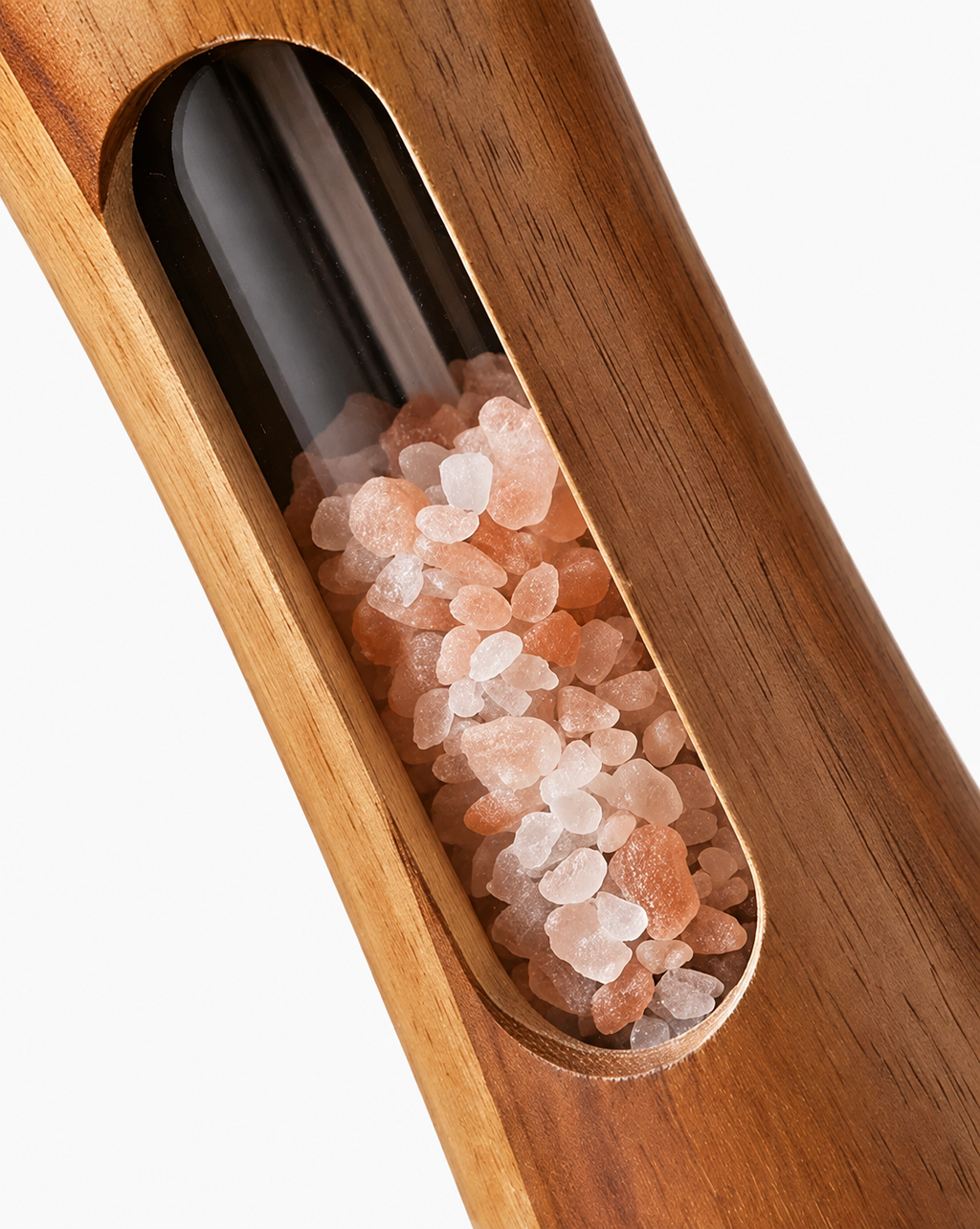 Acacia Wood Salt & Pepper Mill Set with Stand