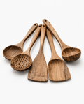 5-Piece Teak Wood Kitchen Utensil Set