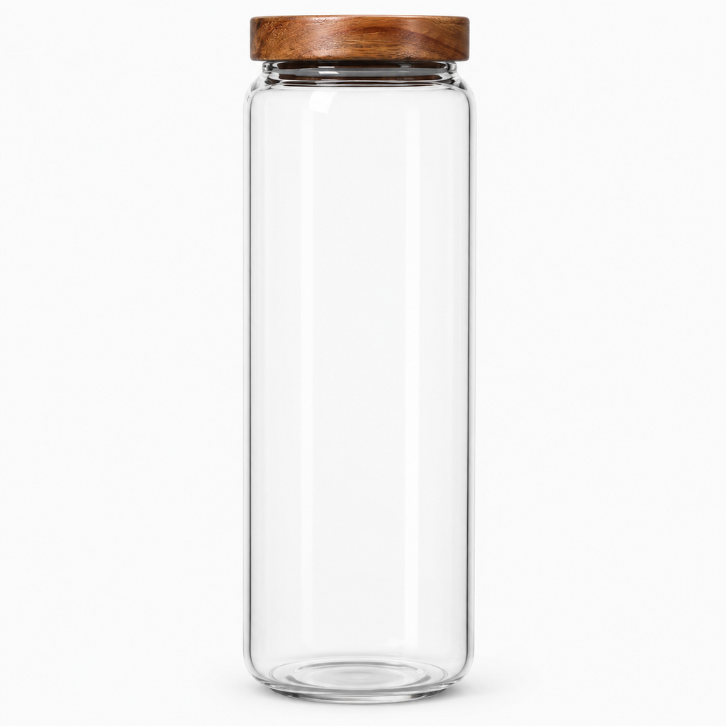 Glass Storage Jar with Acacia Wood Lid – 1.54L