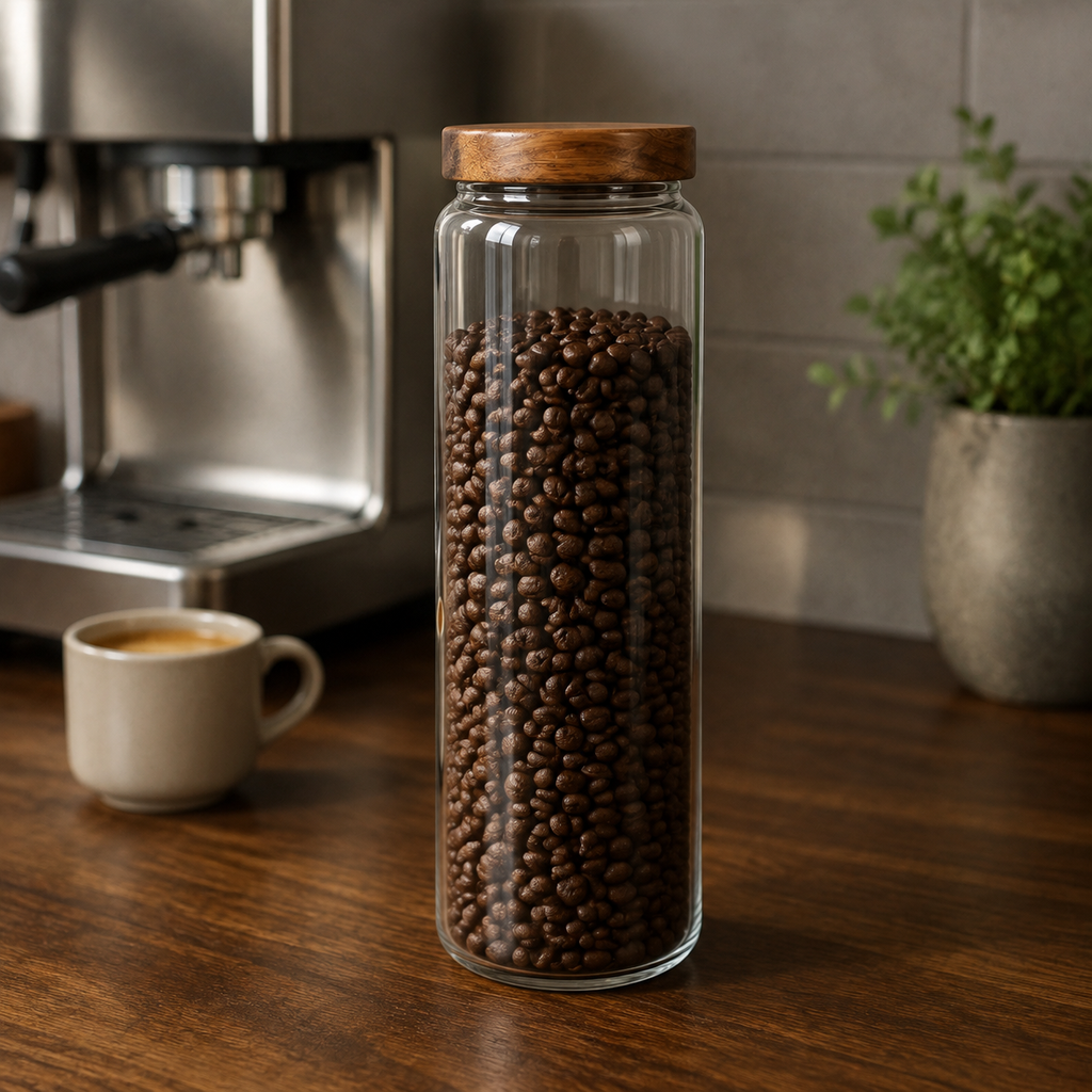 Glass Storage Jar with Acacia Wood Lid – 1.54L